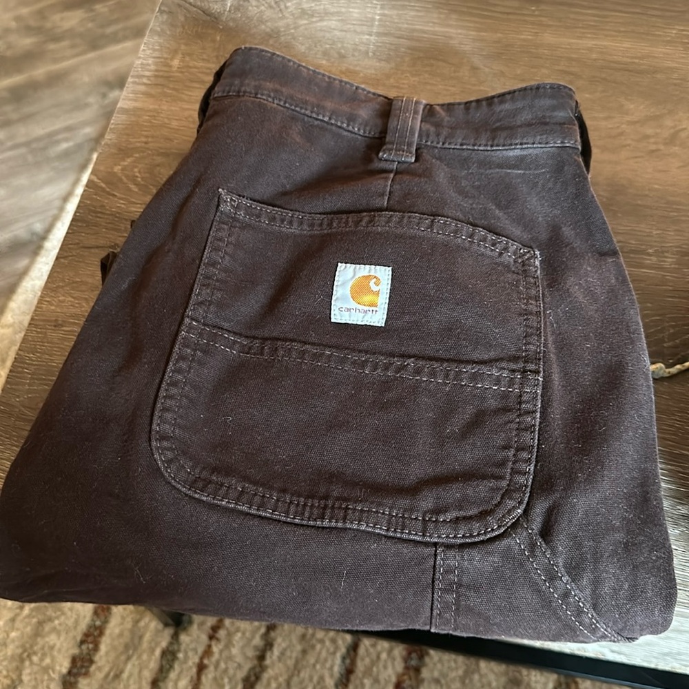bn2323-w Carhartt loose fit brown Canvas Double Front Carpenter Rugged Flex